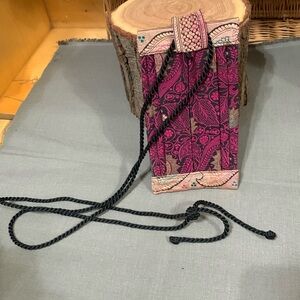 Purple Zipper Bag with Long Black Cord